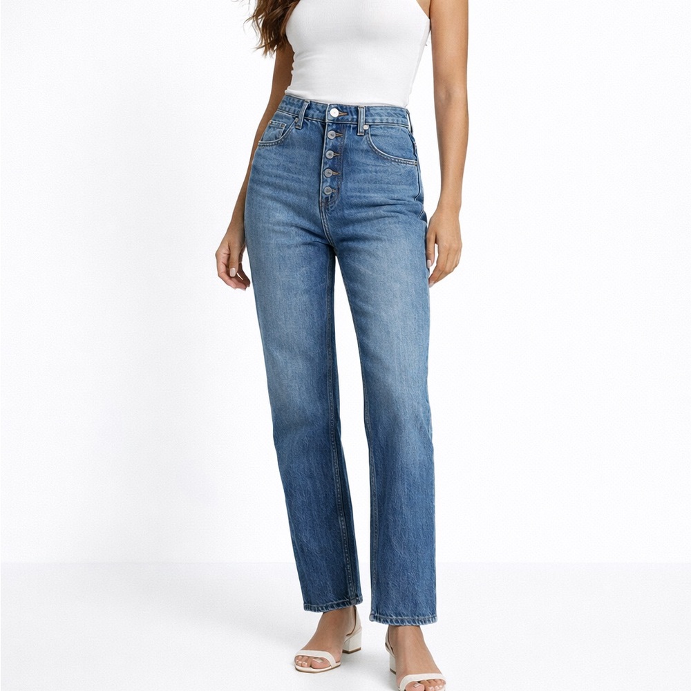 Derek Lam 10 Crosby Lou High-Rise Classic Straight Leg Jeans